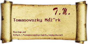Tomasovszky Márk névjegykártya